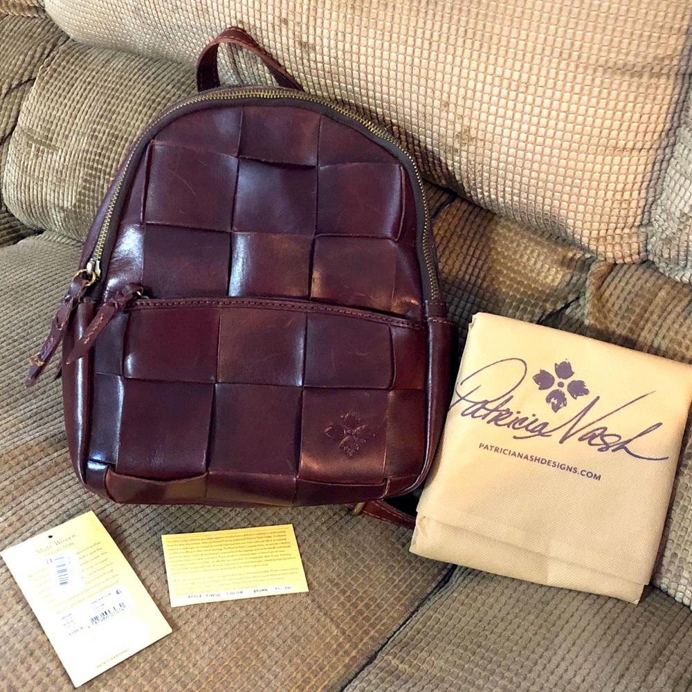 Patricia Nash JACINI “Slate Woven”leather Backpack